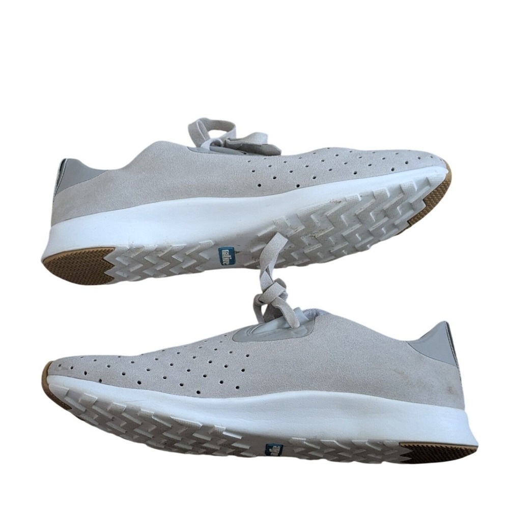 Native Apollo 2.0‎ Grey Perforated Microfiber Lace Up Sneakers Womens Size 7